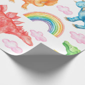 Seamless pattern depicting colored dinosaurs, rain cadeaupapier (Hoek)