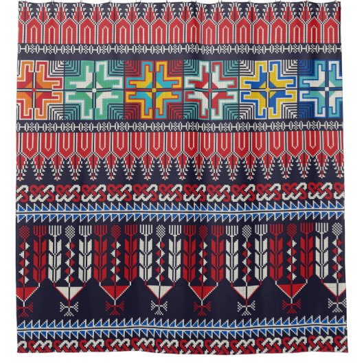 Seamless pattern design with traditional Palestini Douchegordijn (Voorkant)