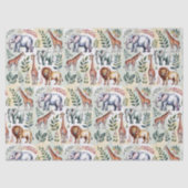 Seamless pattern featuring elephants lions tissuepapier (Voorkant)