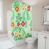 Seamless pattern flower and leaveshome decor, back douchegordijn (In situ)