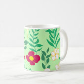 Seamless pattern flower and leaveshome decor, back koffiemok (Voorkant rechts)