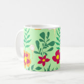 Seamless pattern flower and leaveshome decor, back koffiemok (Voorkant links)