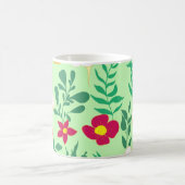Seamless pattern flower and leaveshome decor, back koffiemok (Center)