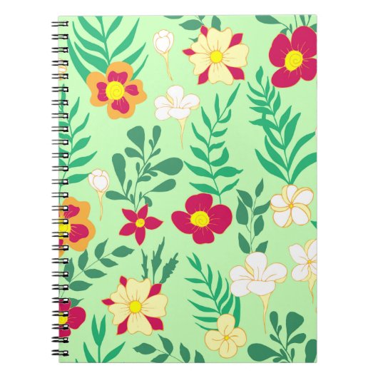 Seamless pattern flower and leaveshome decor, back notitieboek (Voorkant)