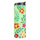 Seamless pattern flower and leaveshome decor, back thermosbeker (Gedraaid links)