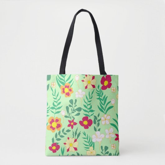 Seamless pattern flower and leaveshome decor, back tote bag (Voorkant)