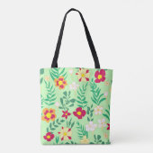 Seamless pattern flower and leaveshome decor, back tote bag (Achterkant)