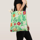 Seamless pattern flower and leaveshome decor, back tote bag (Dichtbij)