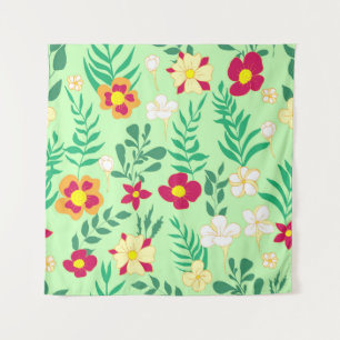 Seamless pattern flower and leaveshome decor, back wandkleed