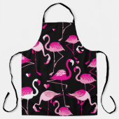 Seamless pattern from pink flamingos on a dark bac schort (Voorkant)