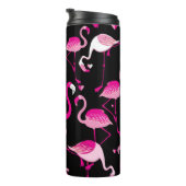 Seamless pattern from pink flamingos on a dark bac thermosbeker (Geroteerd rechts)