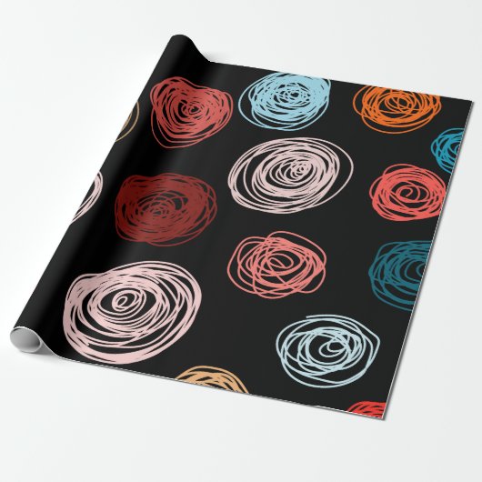 Seamless pattern hand drawn abstract dots. Backgro Cadeaupapier (Uitgerold)