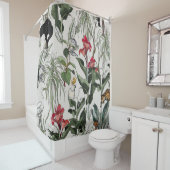 Seamless Pattern Hand Drawn Botanical Illustration Douchegordijn (In situ)