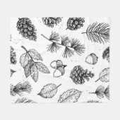 Seamless pattern. Hand drawn vintage illustraties Fleece Deken (Voorkant (Horizontaal))