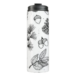 Seamless pattern. Hand drawn vintage illustraties Thermosbeker