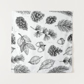 Seamless pattern. Hand drawn vintage illustraties Wandkleed (Voorkant (horizontaal))