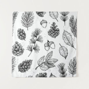Seamless pattern. Hand drawn vintage illustraties Wandkleed