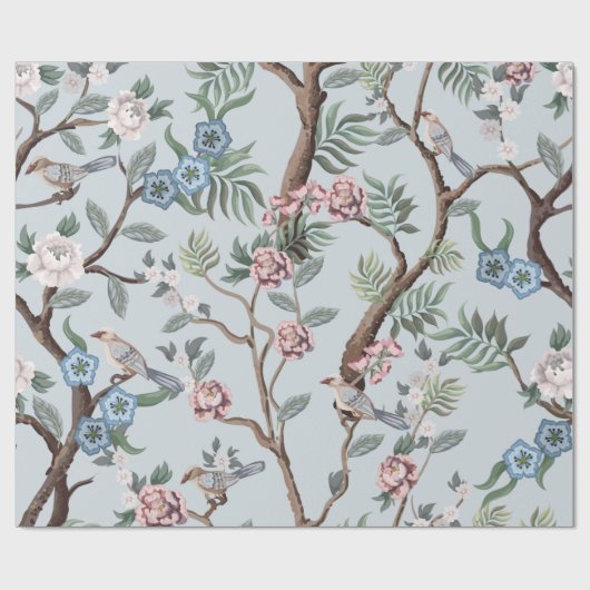 Seamless pattern in chinoistijl with peonies cadeaupapier (Vlak)