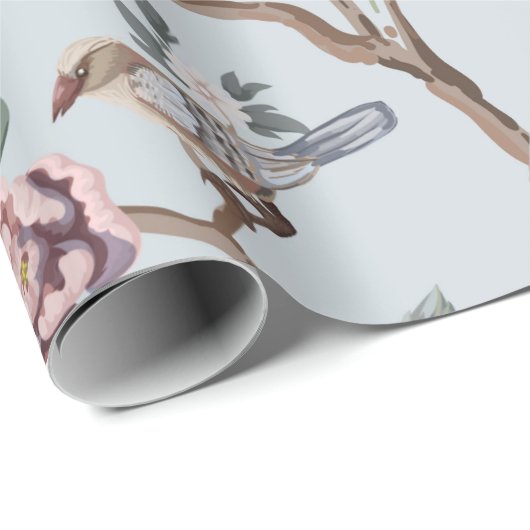 Seamless pattern in chinoistijl with peonies cadeaupapier (Rol Hoek)