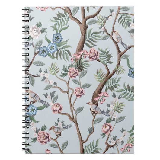 Seamless pattern in chinoistijl with peonies notitieboek (Voorkant)