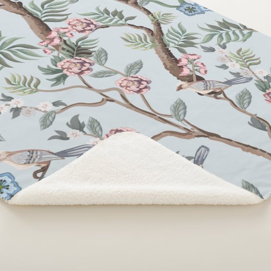 Seamless pattern in chinoistijl with peonies sherpa deken (3/4)