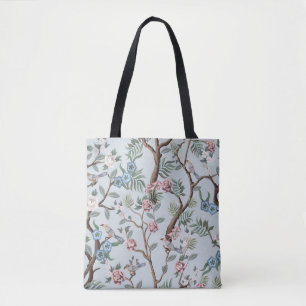 Seamless pattern in chinoistijl with peonies tote bag