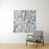 Seamless pattern in chinoistijl with peonies wandkleed (In situ)