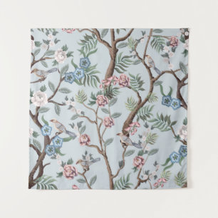 Seamless pattern in chinoistijl with peonies wandkleed