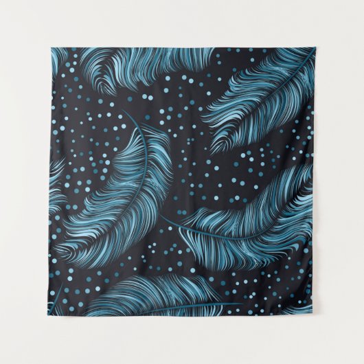 Seamless pattern, infinite texture. dark feather b wandkleed (Voorkant (horizontaal))