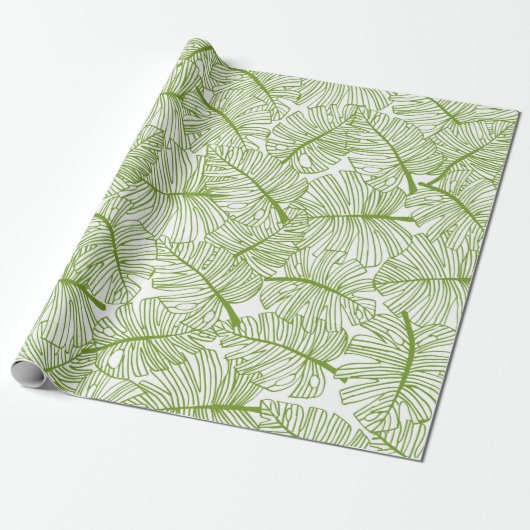 Seamless pattern Monstera leaves background. Flora Cadeaupapier (Uitgerold)