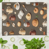 Seamless pattern of breakfast and tea sets theedoek (Gevouwen)