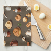 Seamless pattern of breakfast and tea sets theedoek (Quarter Fold)