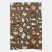 Seamless pattern of breakfast and tea sets theedoek (Verticaal)