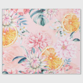 Seamless pattern of chrysanthemum, orange and Bloo Cadeaupapier (Vlak)