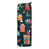 Seamless pattern of happy Christmastime in a villa Thermosbeker (Gedraaid links)
