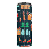 Seamless pattern of happy Christmastime in a villa Thermosbeker (Achterkant)