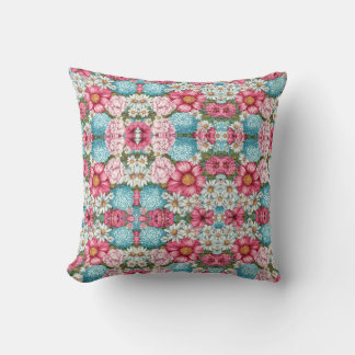  Seamless pattern of pink, blue, and white hydrang Kussen