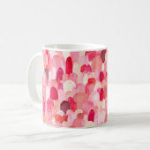 Seamless pattern of pink, red and beige spots. Wat Koffiemok (Voorkant links)