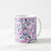 Seamless pattern of purple flowers and berries,blu koffiemok (Voorkant rechts)