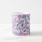 Seamless pattern of purple flowers and berries,blu koffiemok (Center)