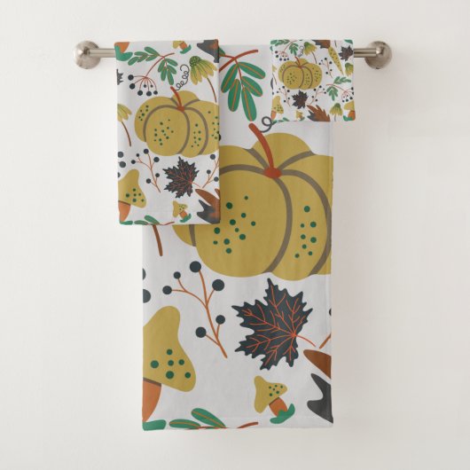 Seamless pattern of tropical pumpkins and carrots bad handdoek (Insitu)