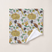 Seamless pattern of tropical pumpkins and carrots bad handdoek (Wasdoekje)