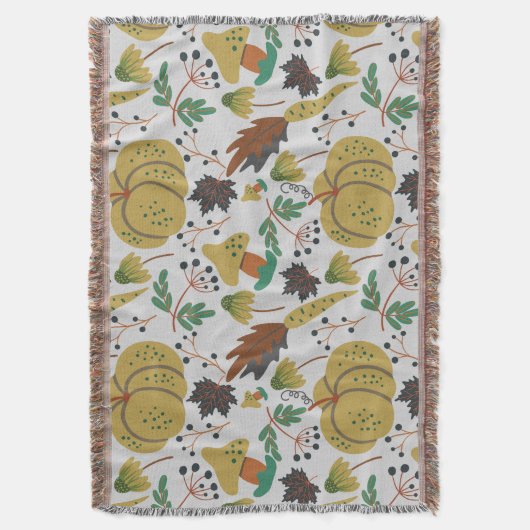 Seamless pattern of tropical pumpkins and carrots deken (Voorkant Verticaal)