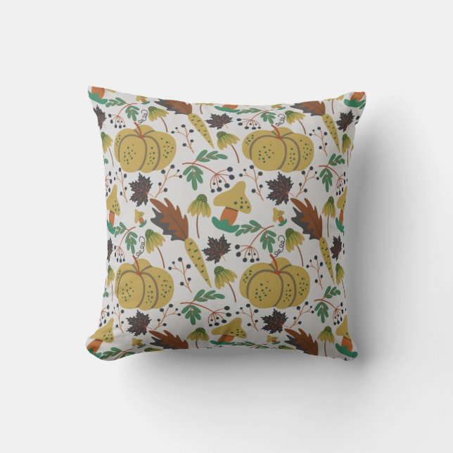 Seamless pattern of tropical pumpkins and carrots kussen (Voorkant)