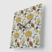 Seamless pattern of tropical pumpkins and carrots vierkante klok (Hoek)