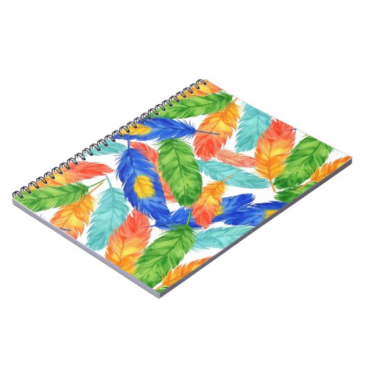 seamless pattern of watercolor feathers notitieboek (Linkerzijde)