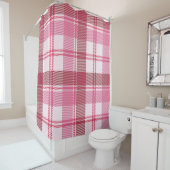 Seamless pattern plaid pink pastel. Square grid pa Douchegordijn (In situ)