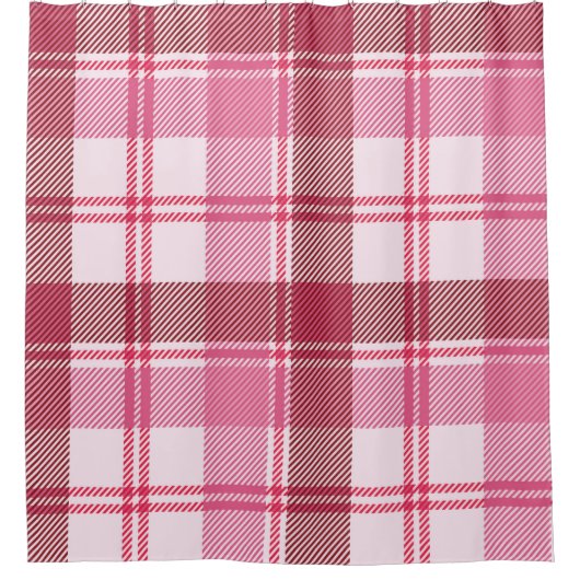 Seamless pattern plaid pink pastel. Square grid pa Douchegordijn (Voorkant)