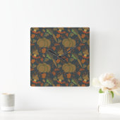 Seamless pattern Pumpkin & carrot dark background Vierkante Klok (Huis)