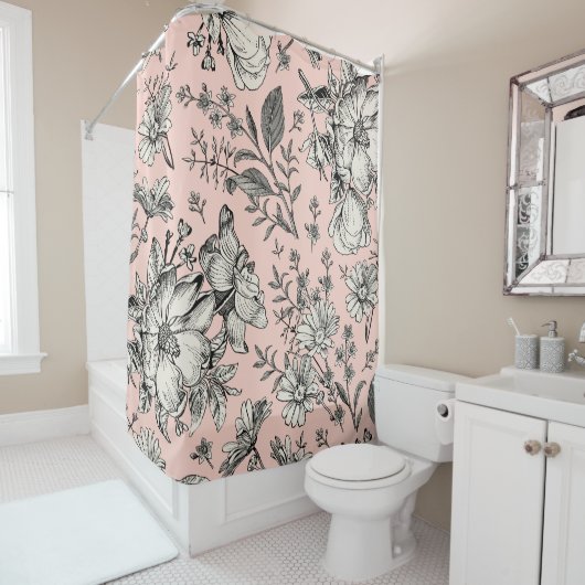 Seamless pattern. Realistic blooming Douchegordijn (In situ)